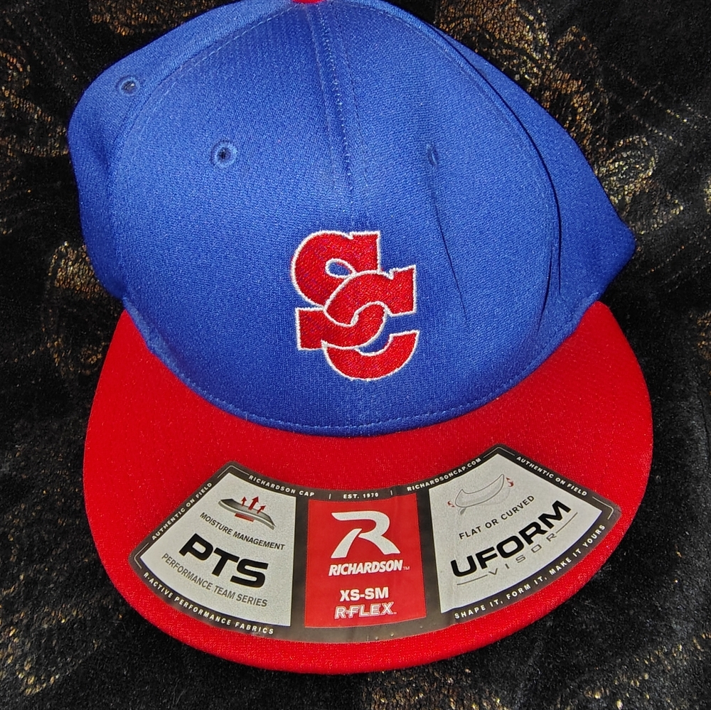 Richardson Blue and Red Baseball Cap Boy's Size XS-SM Fitted Stretch